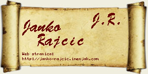 Janko Rajčić vizit kartica